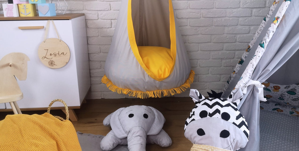 Supynė "Kokonas" Tinka Lauke ir Namie, Boho Stiliaus Su Kutais Geltona