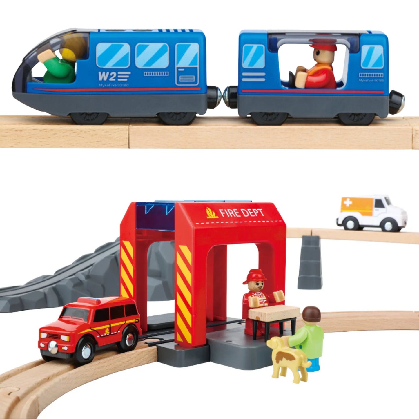 Tooky Toy Elektrinis Gaisrinės Traukinys, 70 Dalių
