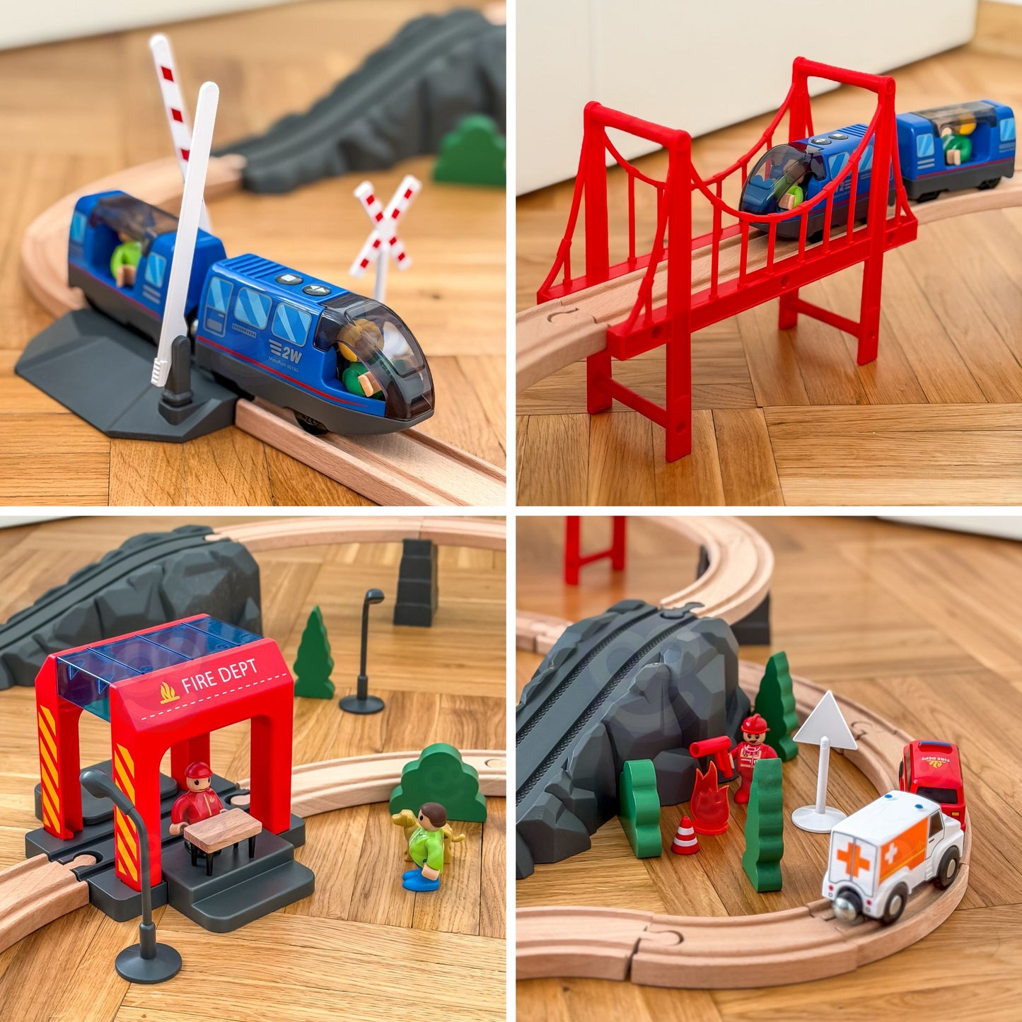 Tooky Toy Elektrinis Gaisrinės Traukinys, 70 Dalių