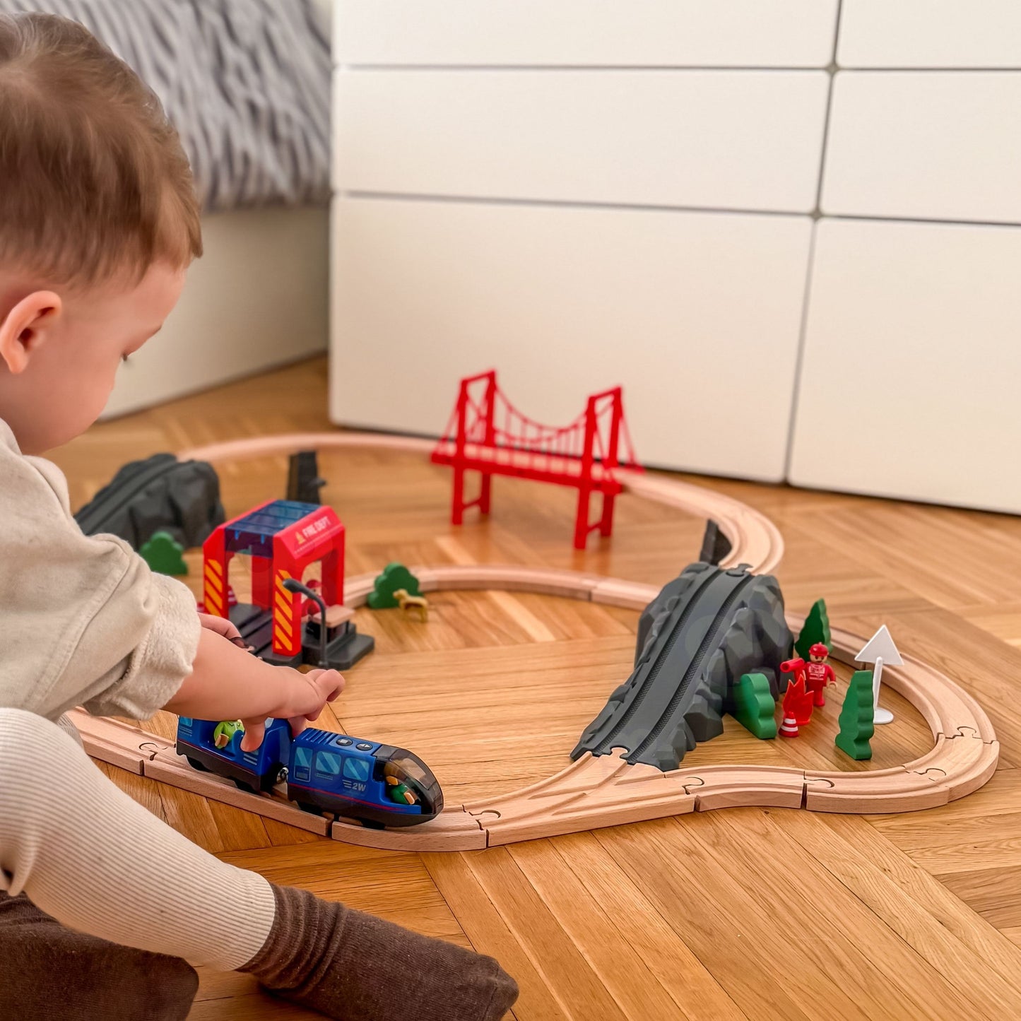 Tooky Toy Elektrinis Gaisrinės Traukinys, 70 Dalių