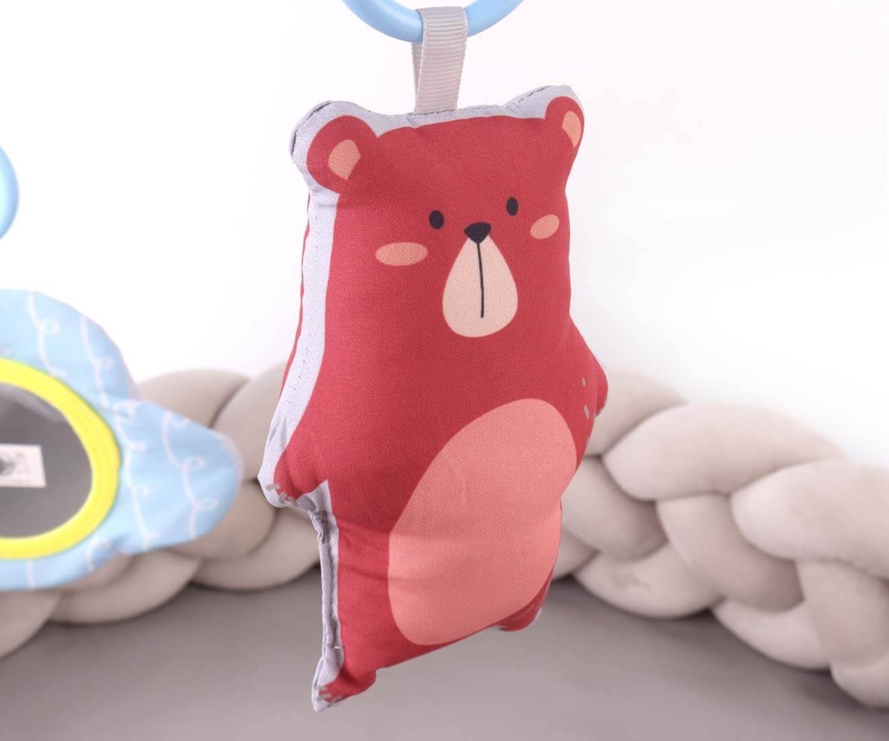 TinyMini Lavinamasis Kilimėlis Kūdikiams "Pynė" 82 cm Su Žaislais Lavinamieji Kilimėliai