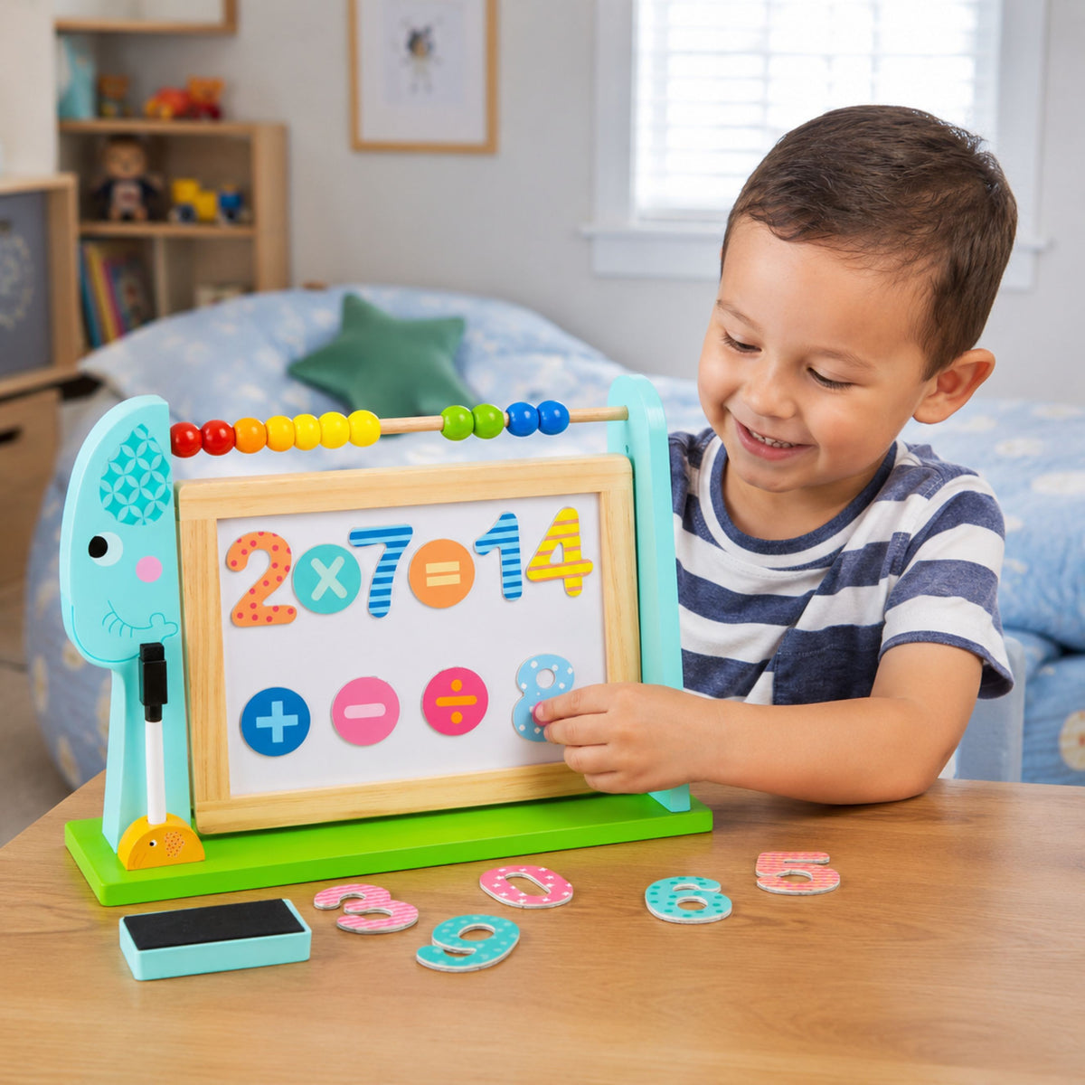 Tooky Toy dvipusė piešimo lenta „Dramblys“ – nuotrauka 3