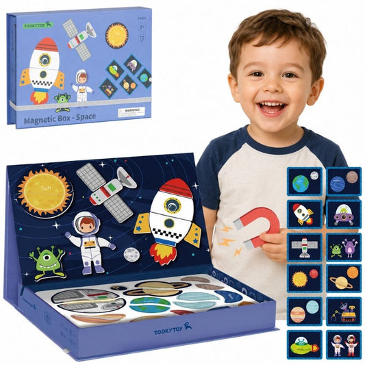 Tooky Toy Magnetinė Dėlionė Kosmosas – 72 Dalių Rinkinys Žaislai Dėlionės