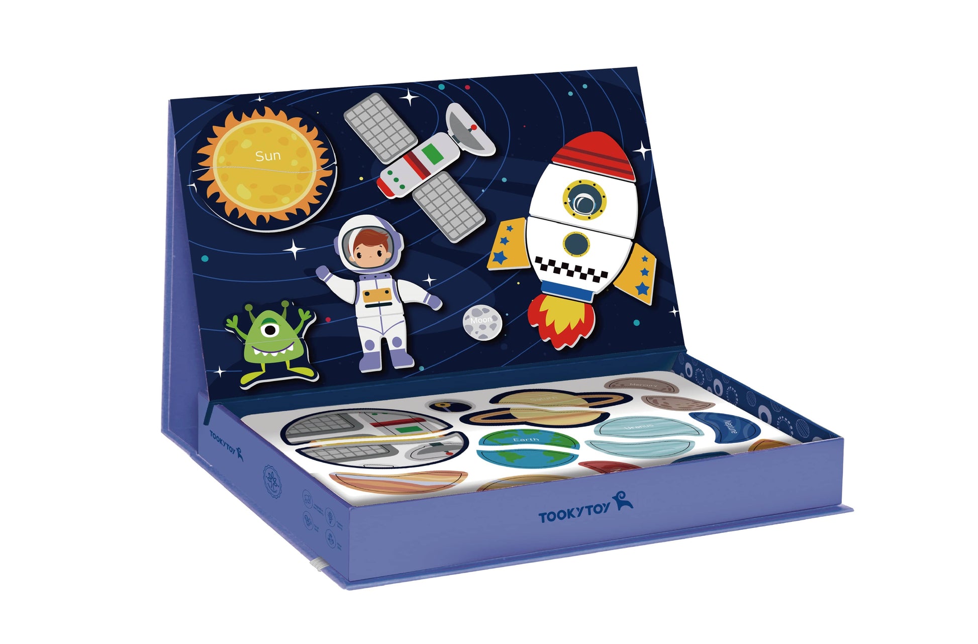 Tooky Toy Magnetinė Dėlionė Kosmosas – 72 Dalių Rinkinys Žaislai Dėlionės
