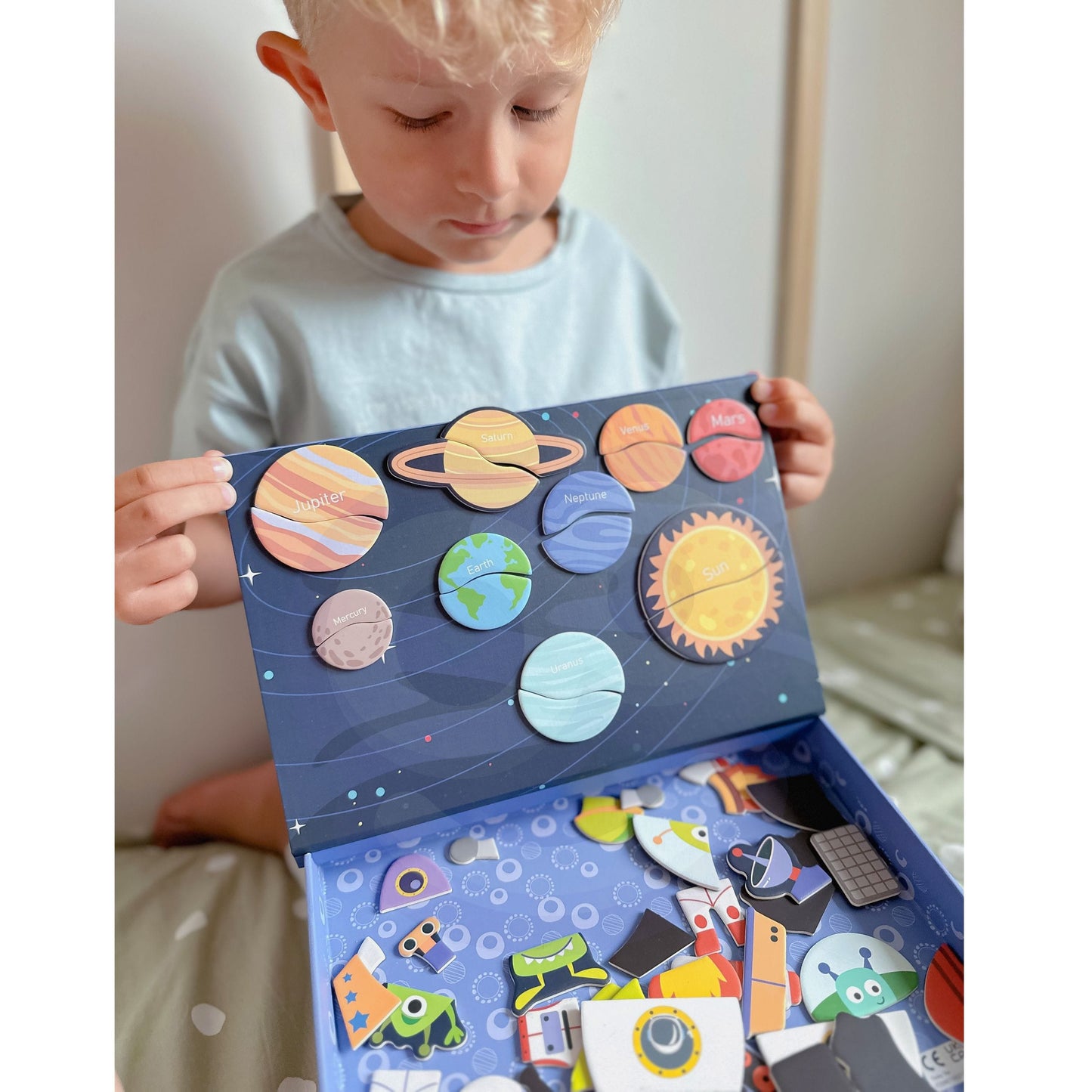 Tooky Toy Magnetinė Dėlionė Kosmosas – 72 Dalių Rinkinys Žaislai Dėlionės