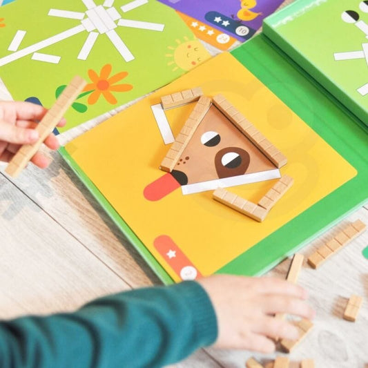 Tooky Toy Medinės Magnetinės Kaladėlės Gyvūnai – 49 Dalių Rinkinys Magnetiniai Žaislai