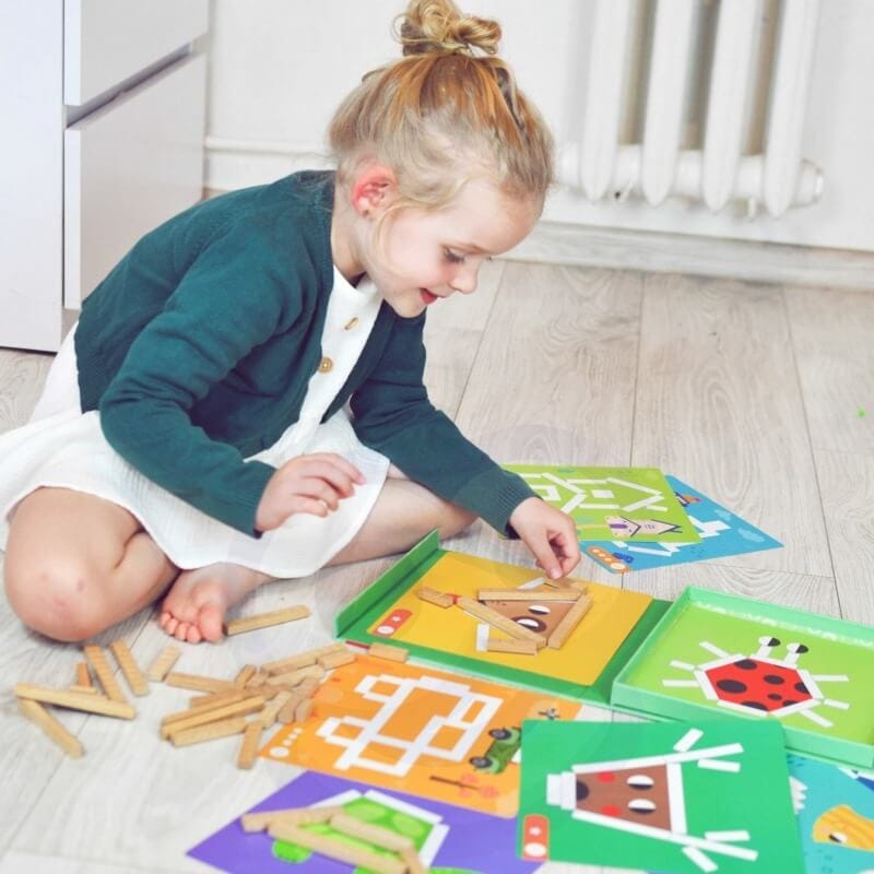 Tooky Toy Medinės Magnetinės Kaladėlės Gyvūnai – 49 Dalių Rinkinys Magnetiniai Žaislai