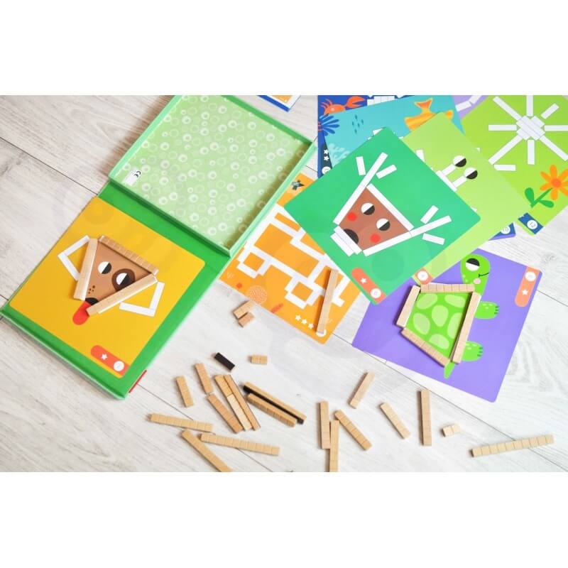 Tooky Toy Medinės Magnetinės Kaladėlės Gyvūnai – 49 Dalių Rinkinys Magnetiniai Žaislai