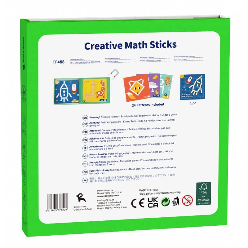 Tooky Toy Medinės Magnetinės Kaladėlės Gyvūnai – 49 Dalių Rinkinys Magnetiniai Žaislai