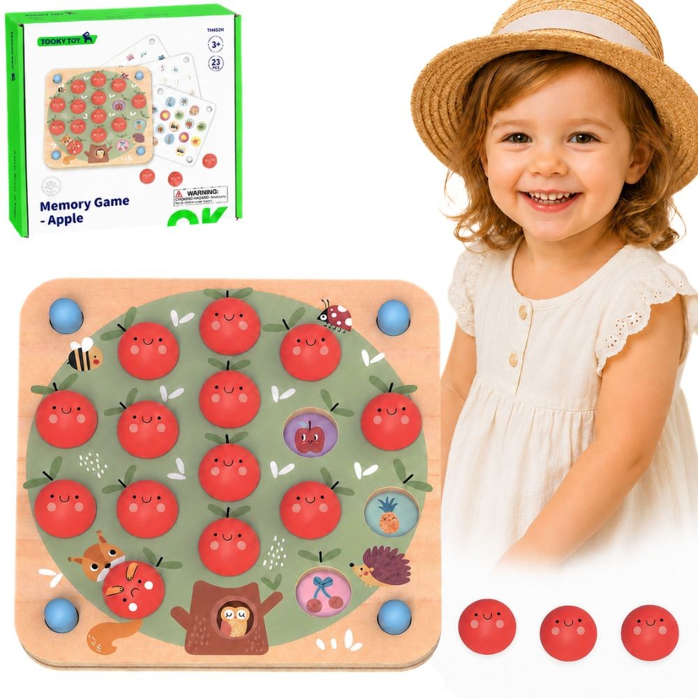 Tooky Toy medinis atminties žaidimas „Obuoliukai“