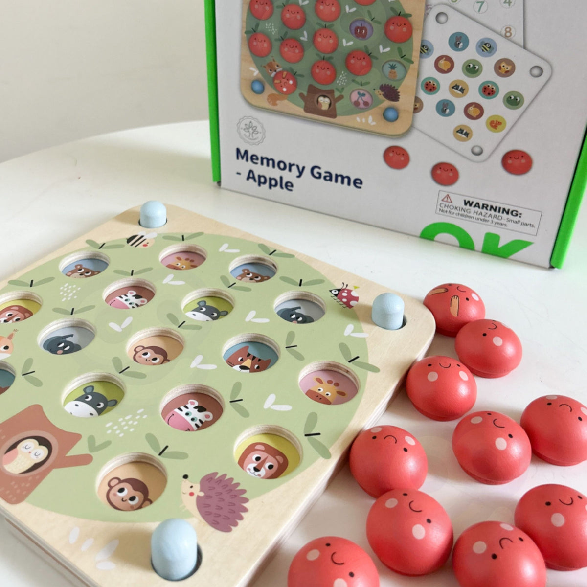 Tooky Toy medinis atminties žaidimas „Obuoliukai“