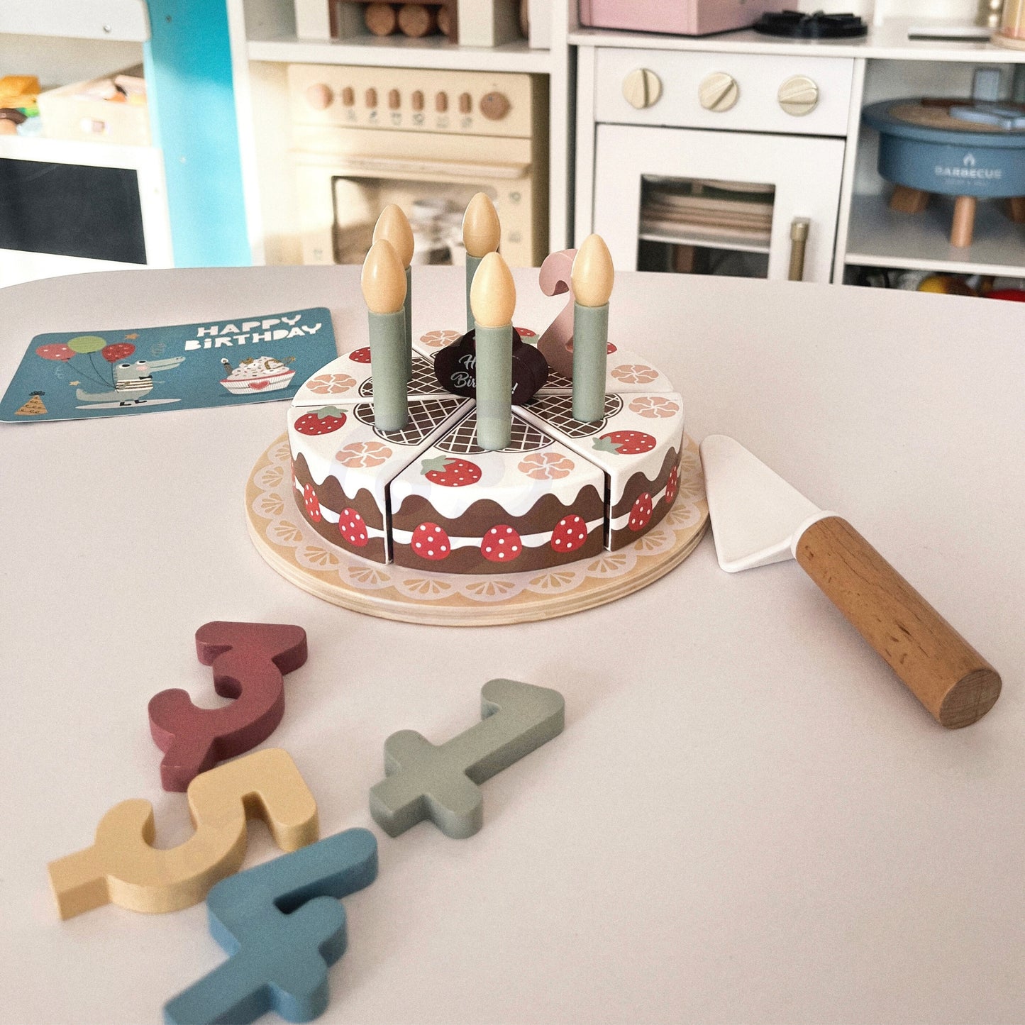 Tooky Toy Medinis Gimtadienio Tortas Su Žvakutėmis – nuotrauka 2