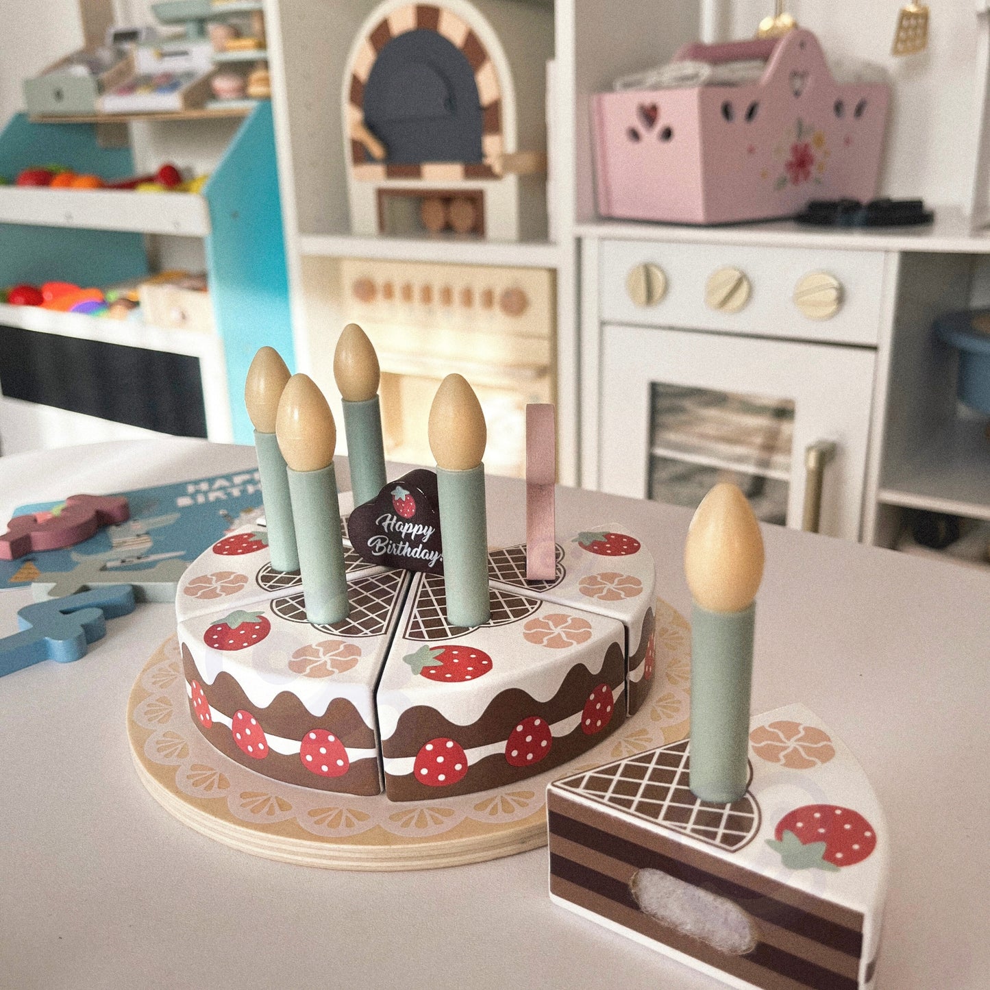 Tooky Toy Medinis Gimtadienio Tortas Su Žvakutėmis – nuotrauka 6
