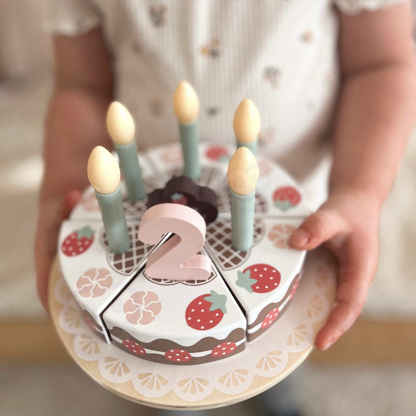 Tooky Toy Medinis Gimtadienio Tortas Su Žvakutėmis – nuotrauka 7