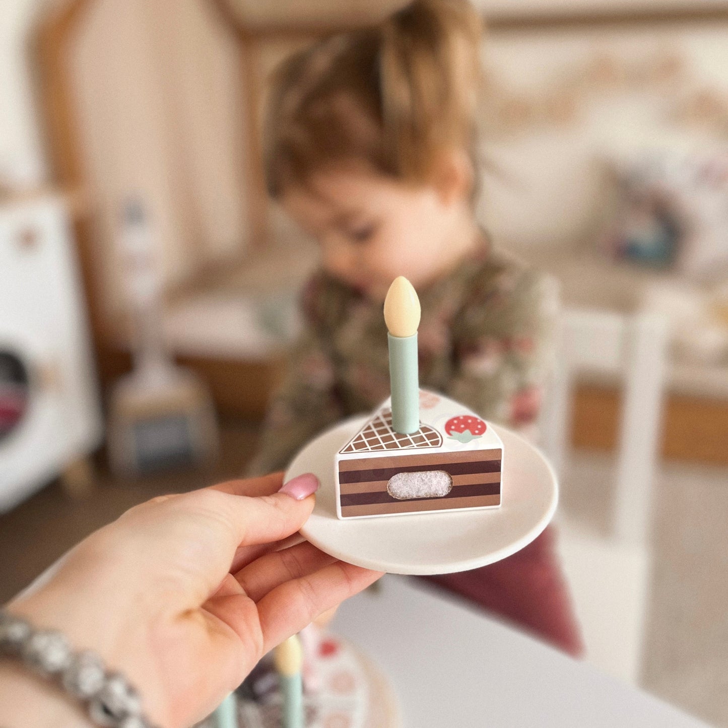 Tooky Toy Medinis Gimtadienio Tortas Su Žvakutėmis – nuotrauka 8