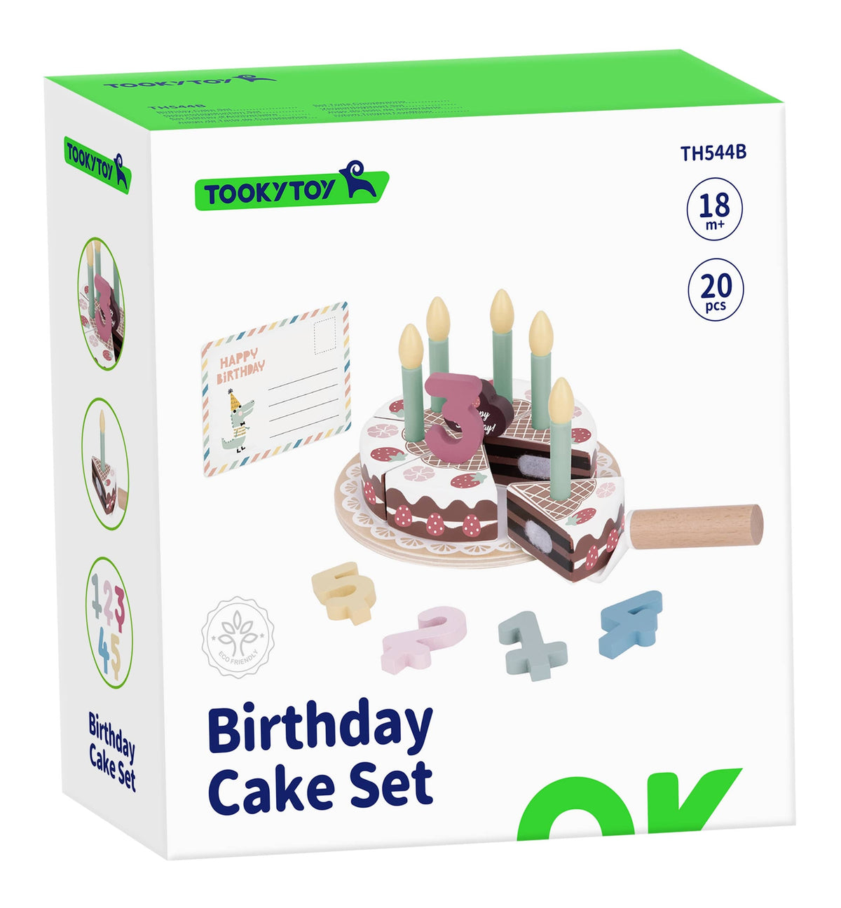 Tooky Toy Medinis Gimtadienio Tortas Su Žvakutėmis Vaidmenų Žaislai