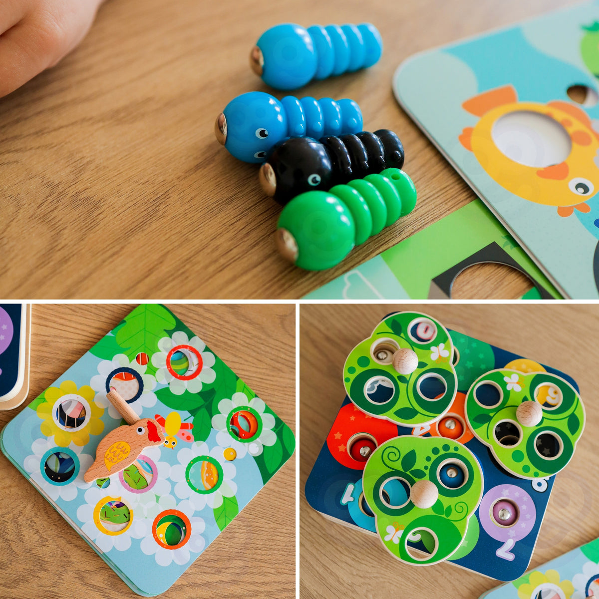 Tooky Toy medinis magnetinis žaidimas „Pagauk vikšrelį“ 2in1