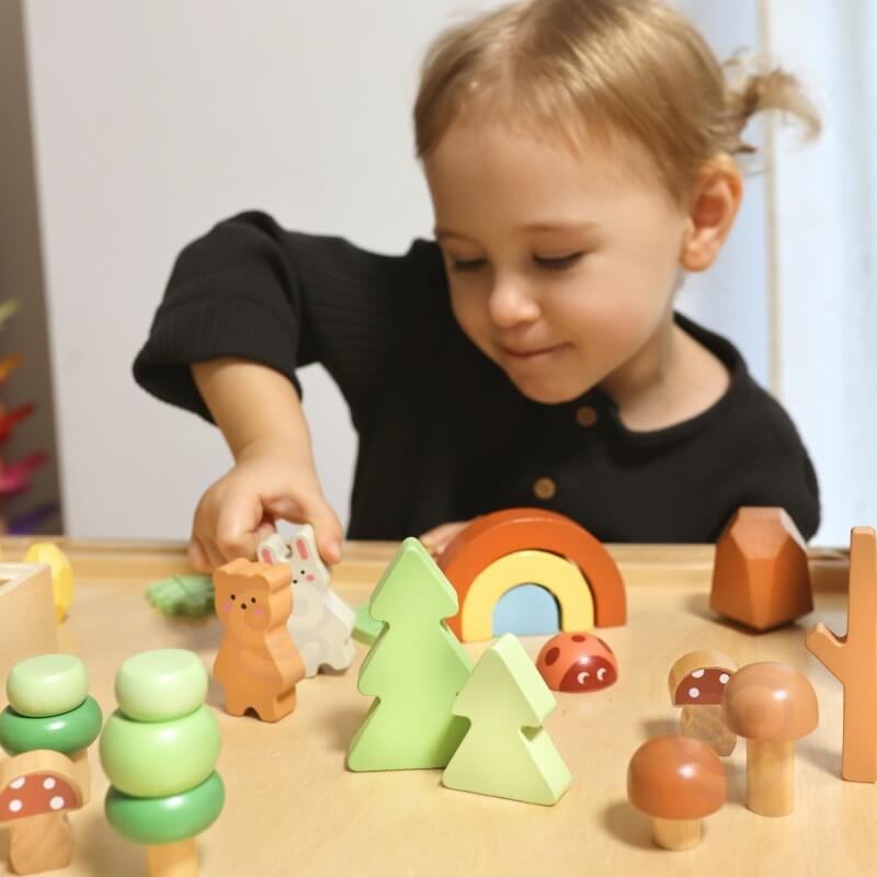 Tooky Toy Medinis Miško Žaidimų Rinkinys Vaikams – 40 Dalių Magnetiniai Žaislai