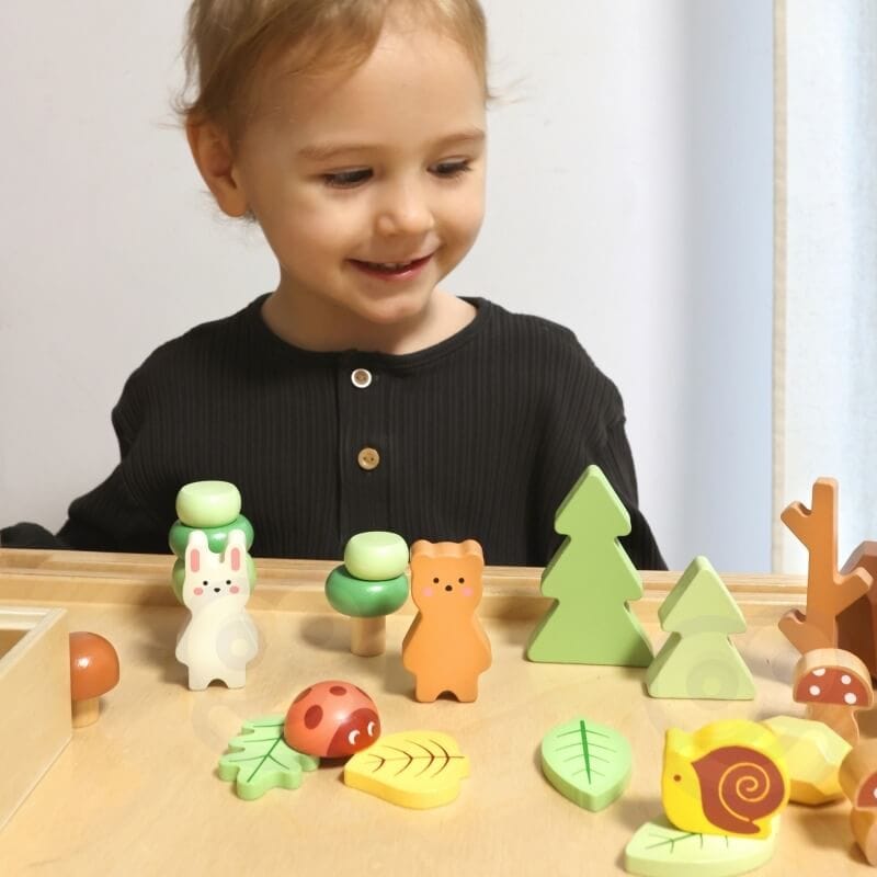 Tooky Toy Medinis Miško Žaidimų Rinkinys Vaikams – 40 Dalių Magnetiniai Žaislai