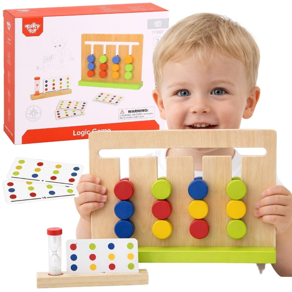 Tooky Toy medinis spalvų galvosūkis su laikmačiu, 30 užduočių – 1 nuotrauka