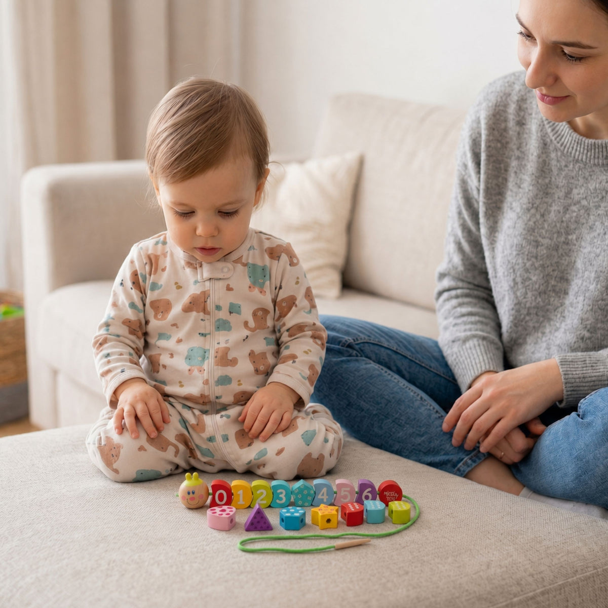 Tooky Toy medinis vėrimo rinkinys „Vikšrelis“, 20 dalių – 2 nuotrauka