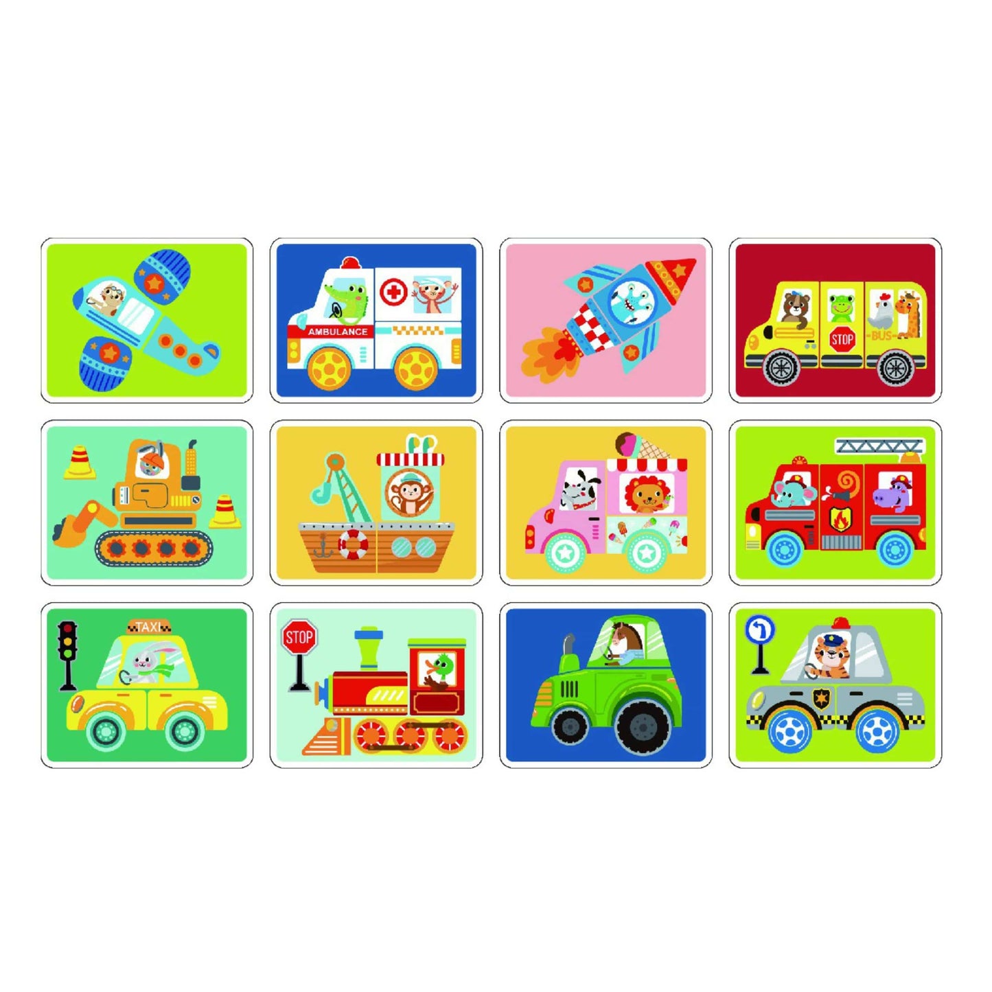 Tooky Toy Montessori Magnetinė Transporto Dėlionė – 80 Dalių Rinkinys Žaislai Dėlionės