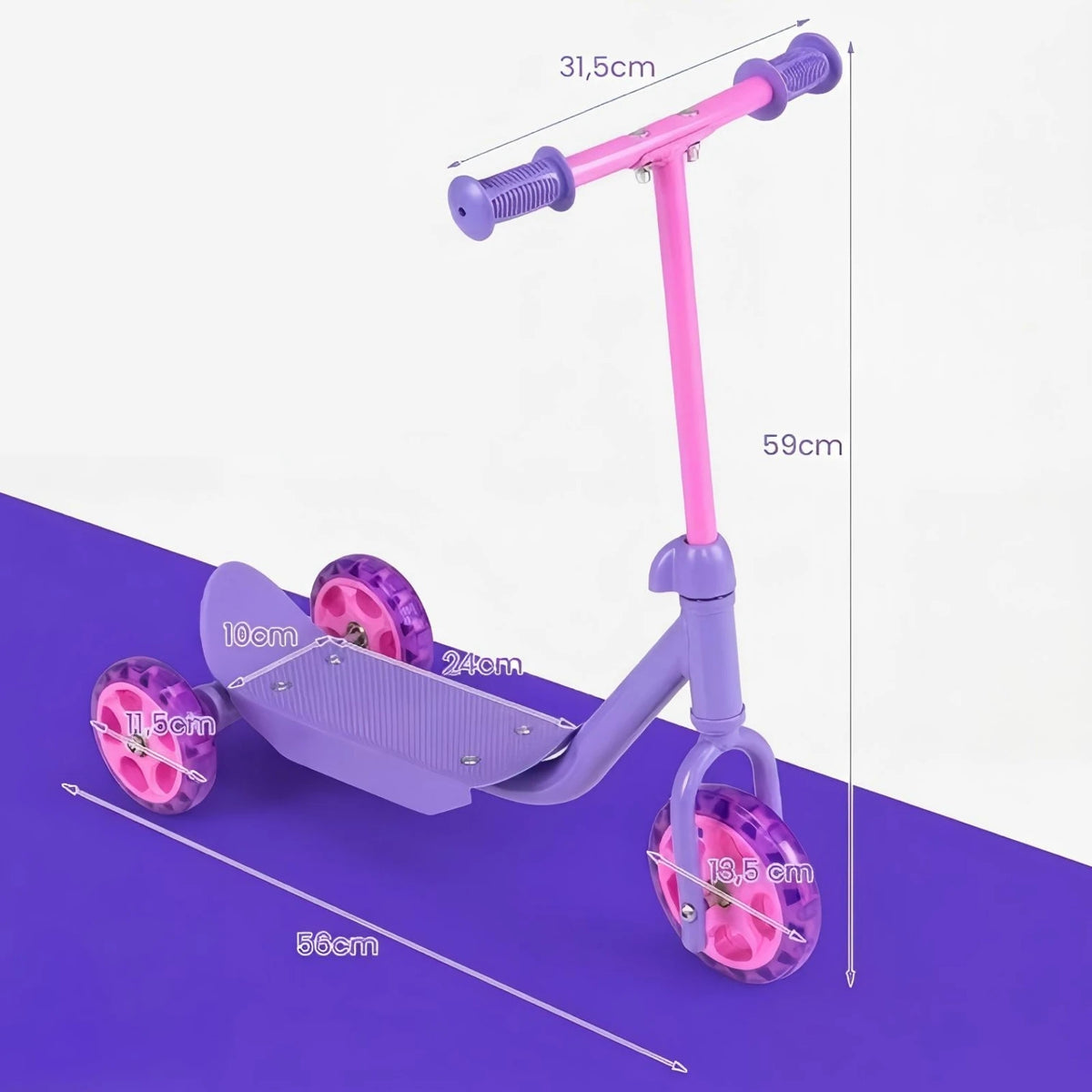 Violetinio paspirtuko ir platformos matmenys