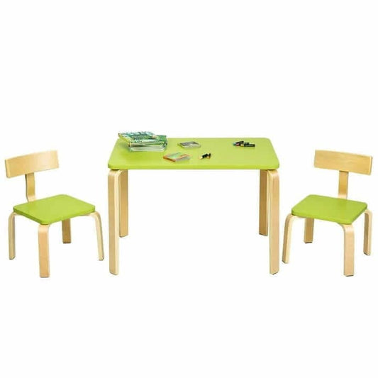 Tvirtas Vaikiškų Baldų Komplektas Stalas + 2 kėdės Žalia Staliukai Kėdutės