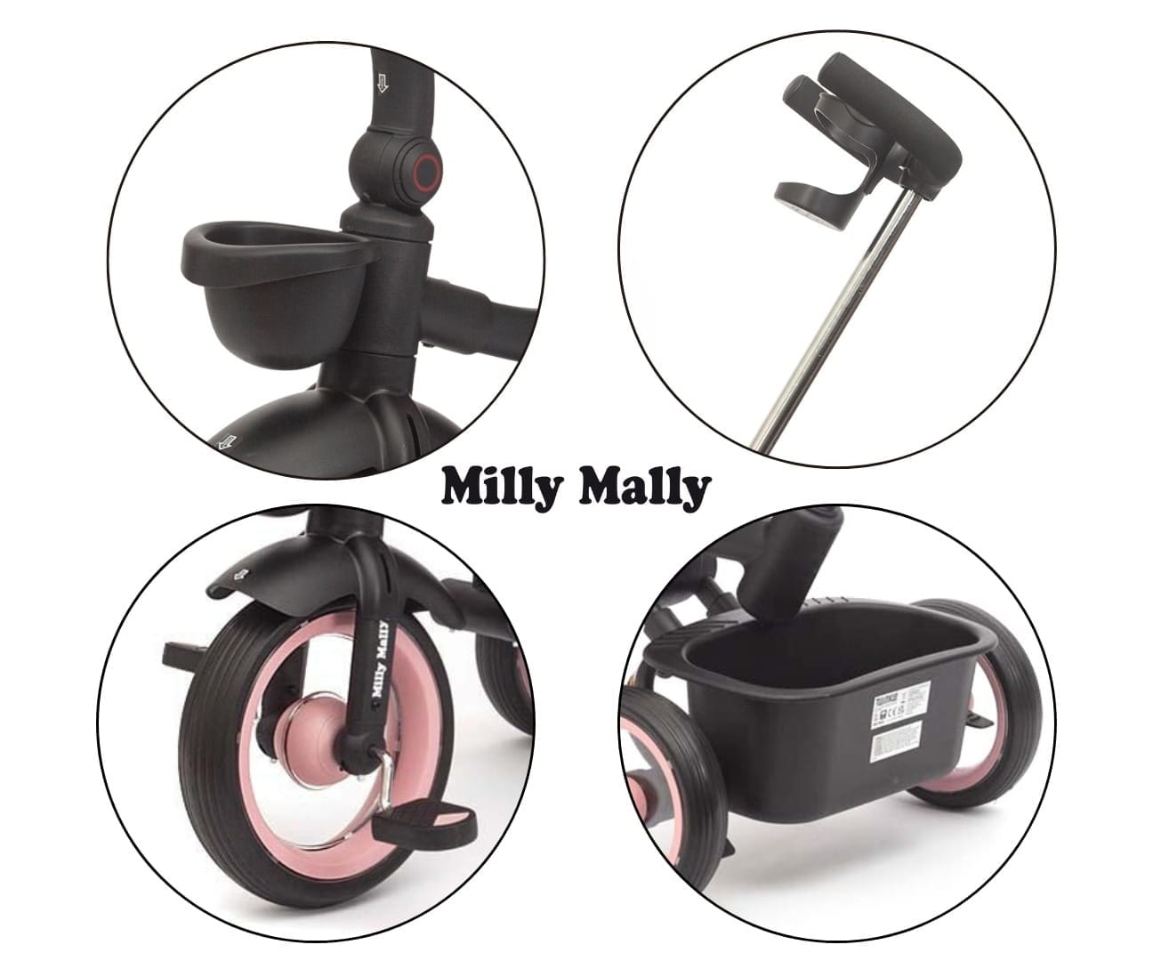 Twinkle 3in1 Augantis Triratukas su Stogeliu ir Stūmimo Rankena 12 Mėn.+ Stumiami Triratukai