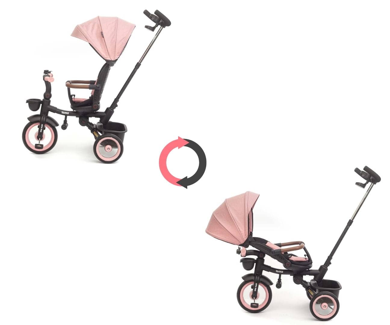 Twinkle 3in1 Augantis Triratukas su Stogeliu ir Stūmimo Rankena 12 Mėn.+ Stumiami Triratukai