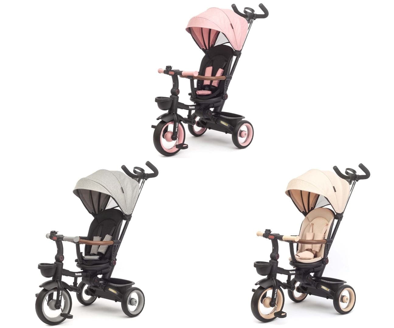 Twinkle 3in1 Augantis Triratukas su Stogeliu ir Stūmimo Rankena 12 Mėn.+ Stumiami Triratukai