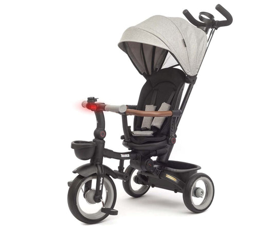 Twinkle 3in1 Augantis Triratukas su Stogeliu ir Stūmimo Rankena 12 Mėn.+ Stumiami Triratukai Šviesi pilka