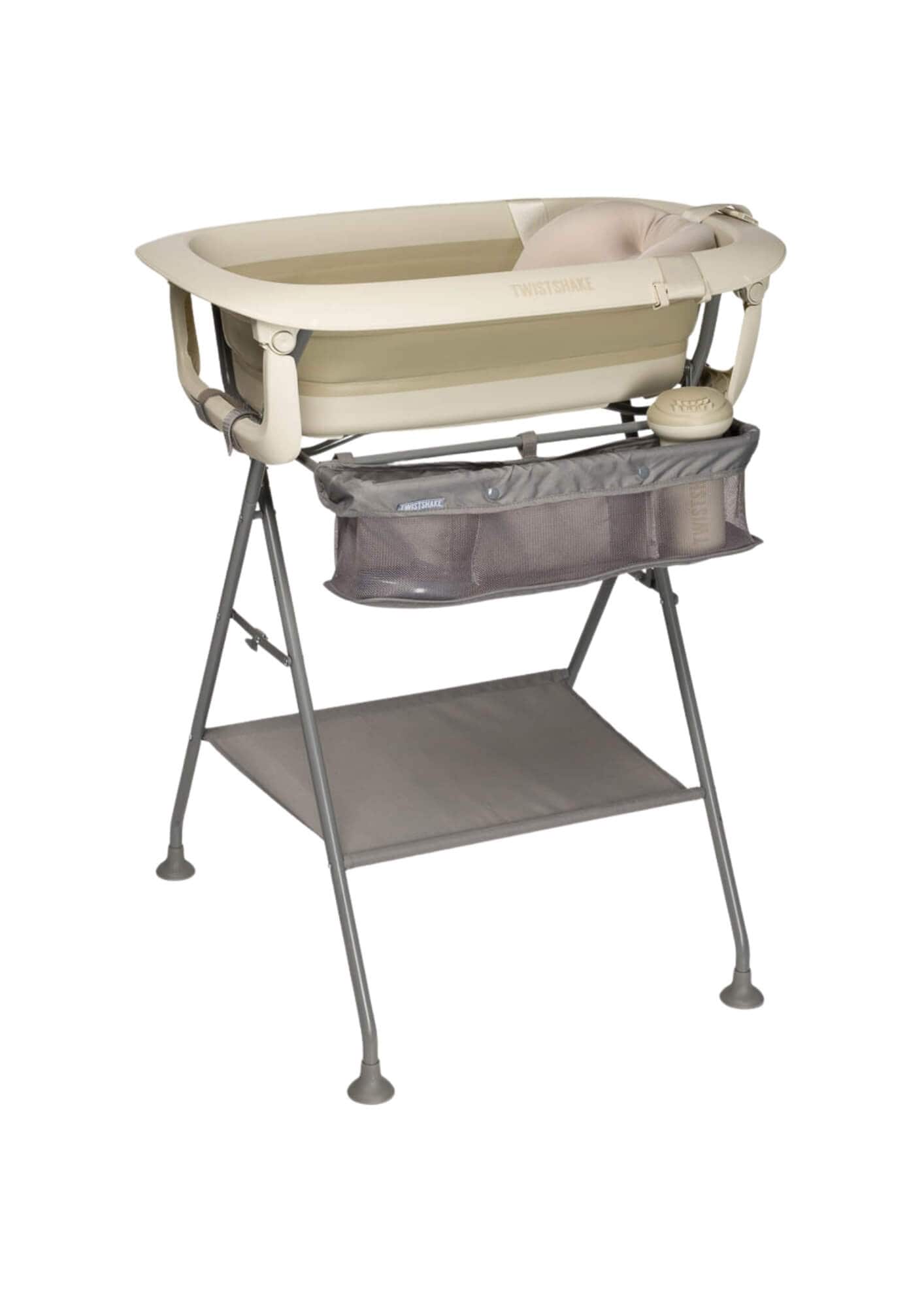 Twistshake Luxury Bath Kit, Vonelė Kūdikiui Su Stovu Ir Priedais, Kreminė Vonelės