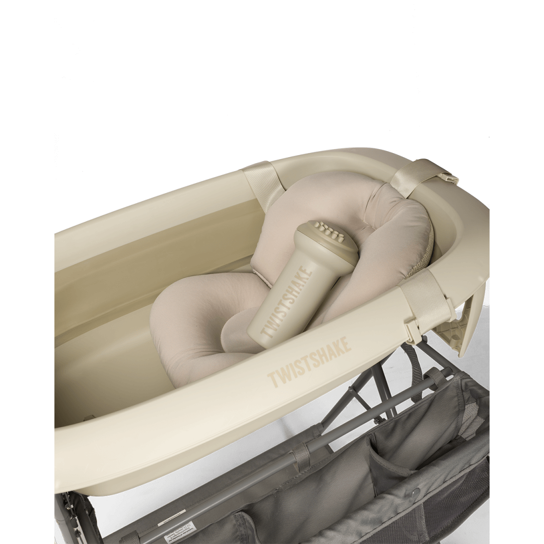 Twistshake Luxury Bath Kit, Vonelė Kūdikiui Su Stovu Ir Priedais, Kreminė Vonelės