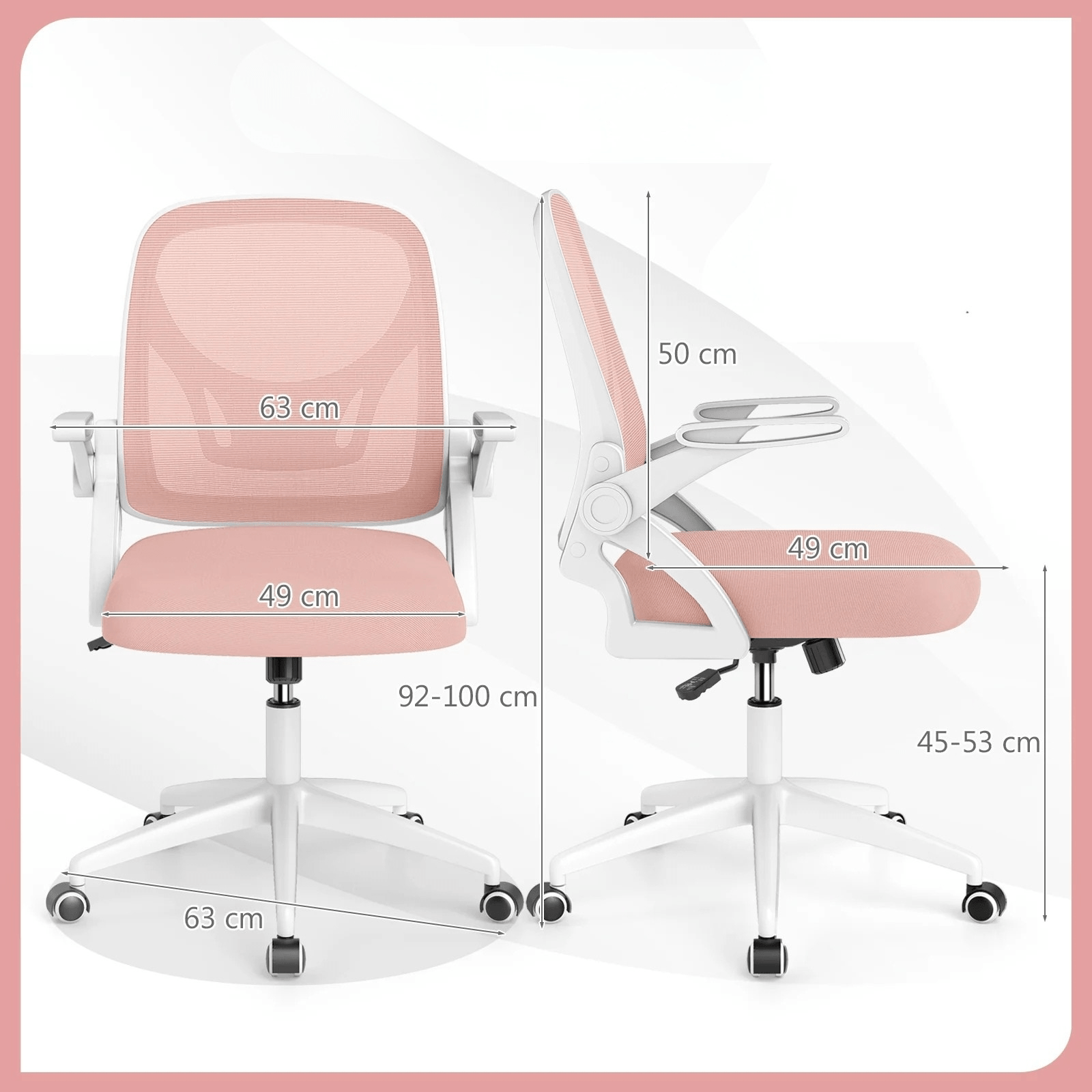 Vaikiška Ergonomiška Kėdė Su Tinkliniu Atlošu, 63 × 63 cm Rašomojo Stalo Kėdės