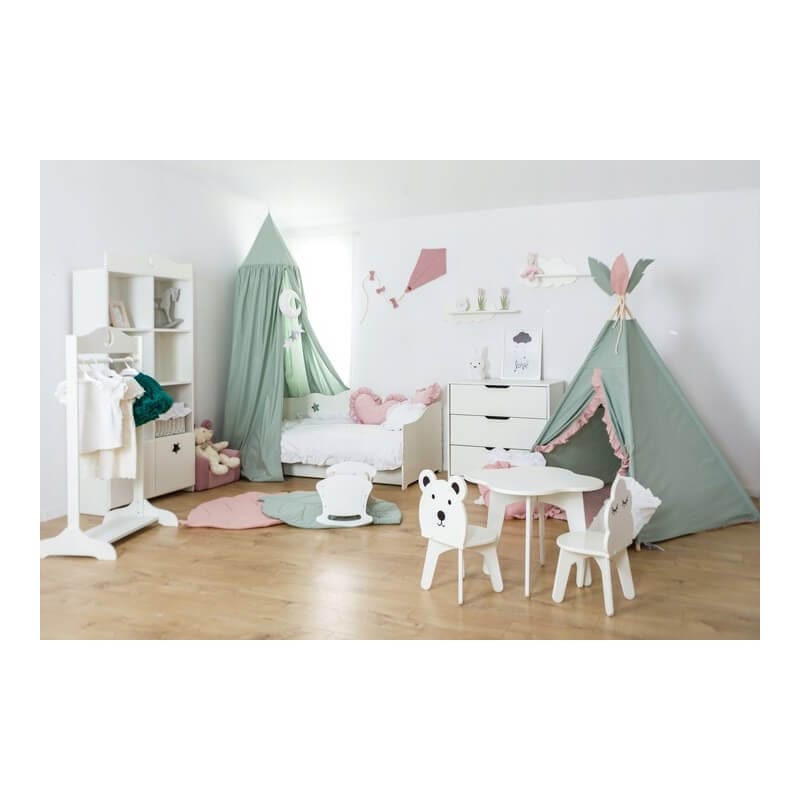 Vaikiška lova "Gaja" Su Stalčiumi Ir Čiužiniu Balta 140 X 70 cm Cribs & Toddler Beds