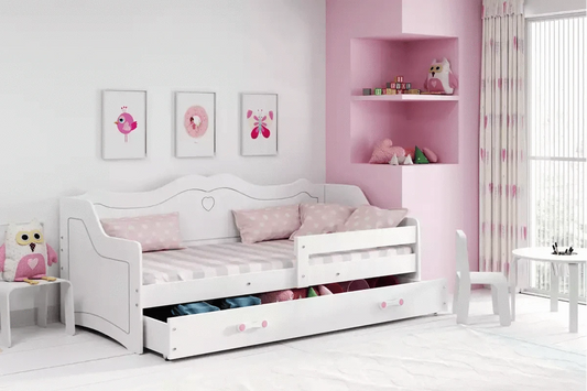 Vaikiška Lova Julia Su Stalčiumi + Čiužinys 160x80cm Lovos Vienvietės