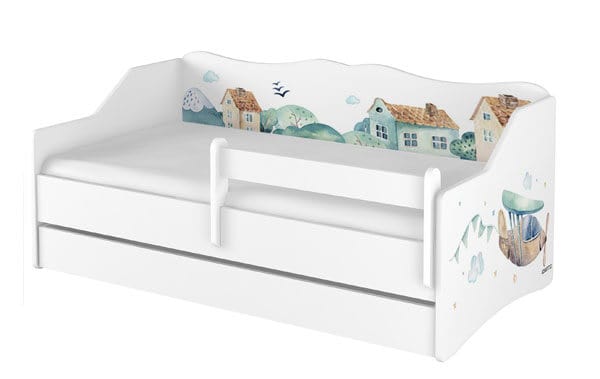 Vaikiška lova LULU "Lėktuvai" 160×80 Balta Cribs & Toddler Beds