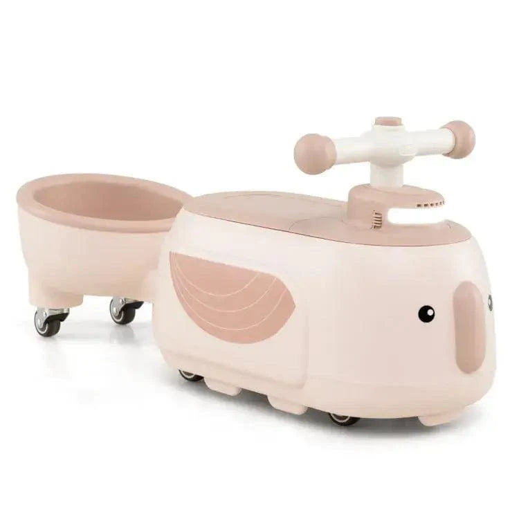 Vaikiška Mašinėlė Su Priekaba Pingvinas  Smėlio Spalvos Nuo 12 mėn. Stumiamos Mašinėlės Vaikams
