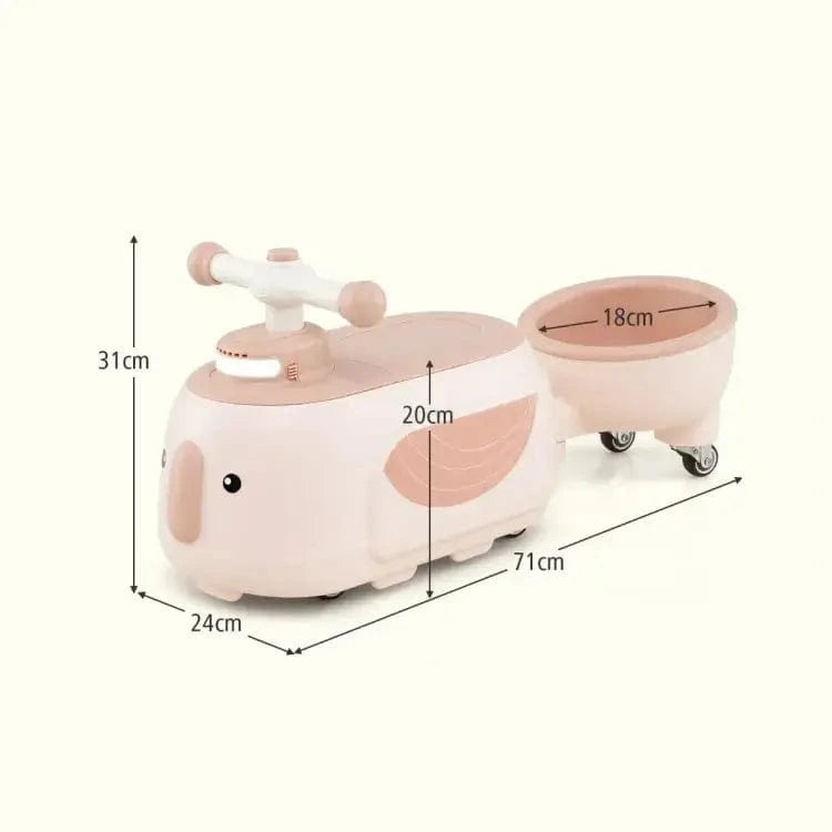 Vaikiška Mašinėlė Su Priekaba Pingvinas  Smėlio Spalvos Nuo 12 mėn. Stumiamos Mašinėlės Vaikams