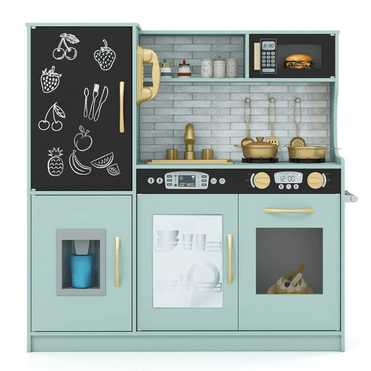 Vaikiška Medinė Virtuvėlė Su Telefonu, Indaplove Ir kitomis tikroviškomis Funkcijomis Vaikiškos Virtuvėlės