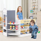 Vaikiška Medinė Žaidimų Parduotuvė Vaikams Su Piešimo Lenta Balta 89 × 57 × 80 cm Vaikiškos Virtuvėlės