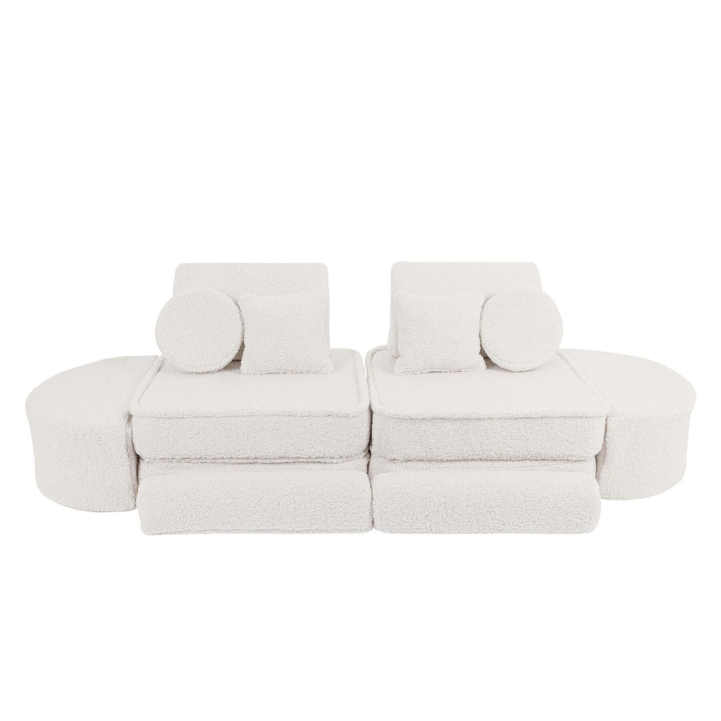 Vaikiška Minkšta Modulinė Sofa-Lova Teddy Bear Pocket, Kreminė – 3 Dydžiai Modulinės sofos