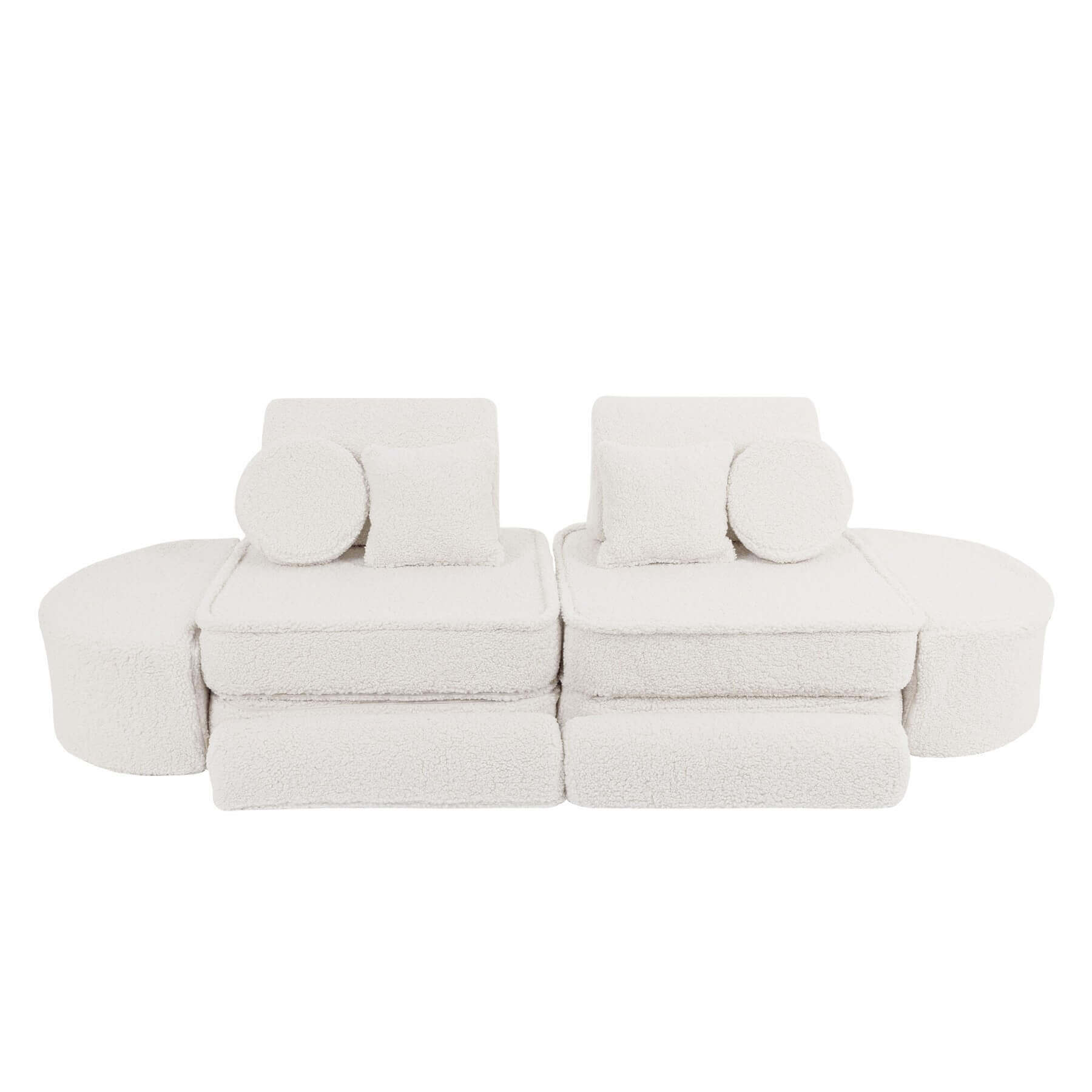 Vaikiška Minkšta Modulinė Sofa-Lova Teddy Bear Pocket, Kreminė – 3 Dydžiai Modulinės sofos