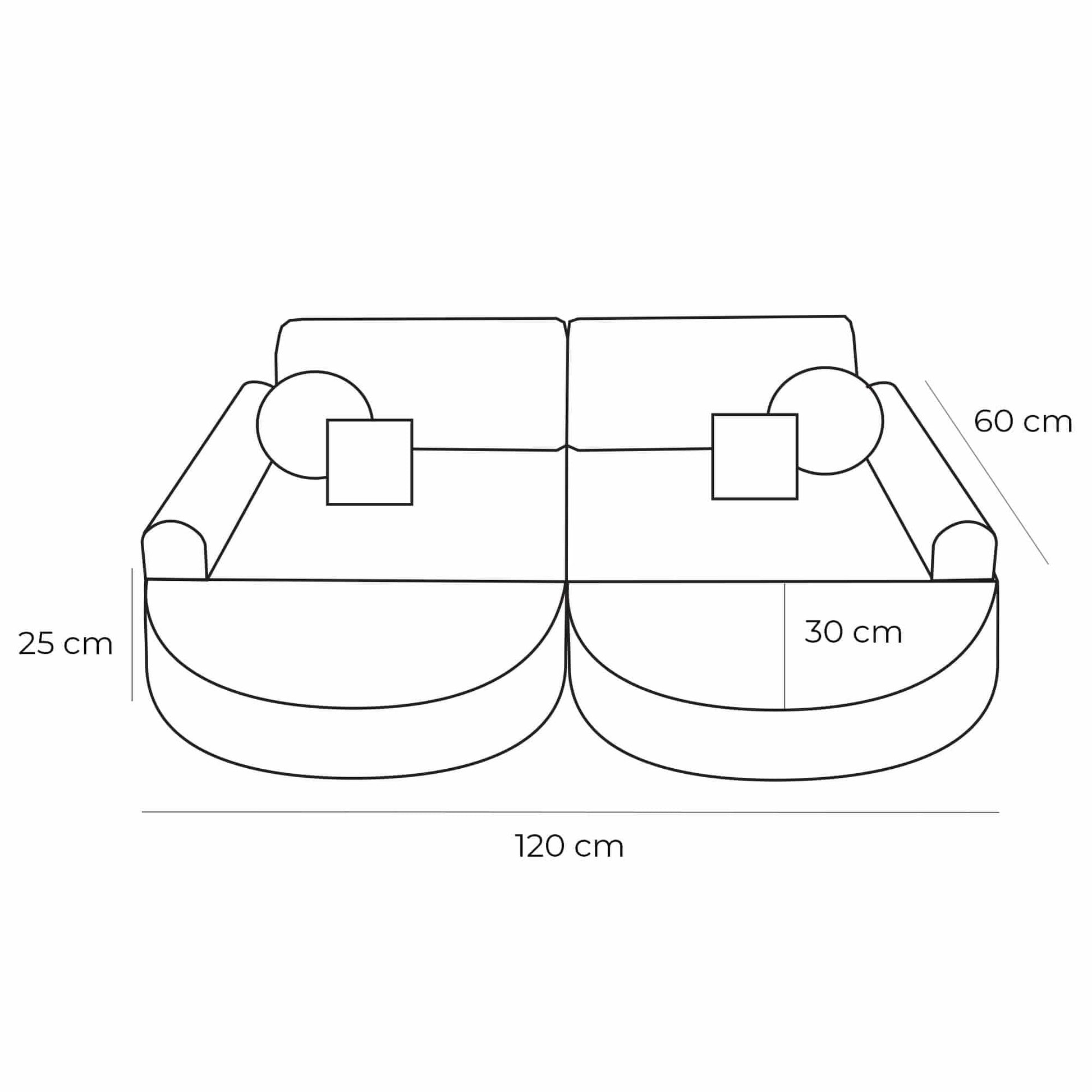 Vaikiška Minkšta Modulinė Sofa-Lova Teddy Bear Pocket, Kreminė – 3 Dydžiai Modulinės sofos