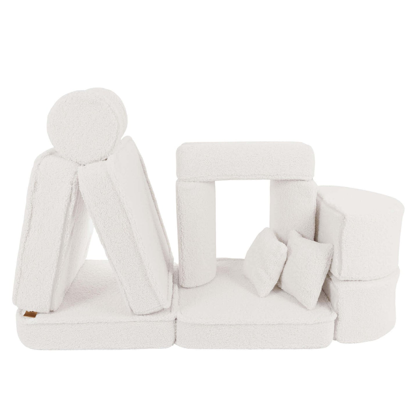 Vaikiška Minkšta Modulinė Sofa-Lova Teddy Bear Pocket, Kreminė – 3 Dydžiai Modulinės sofos