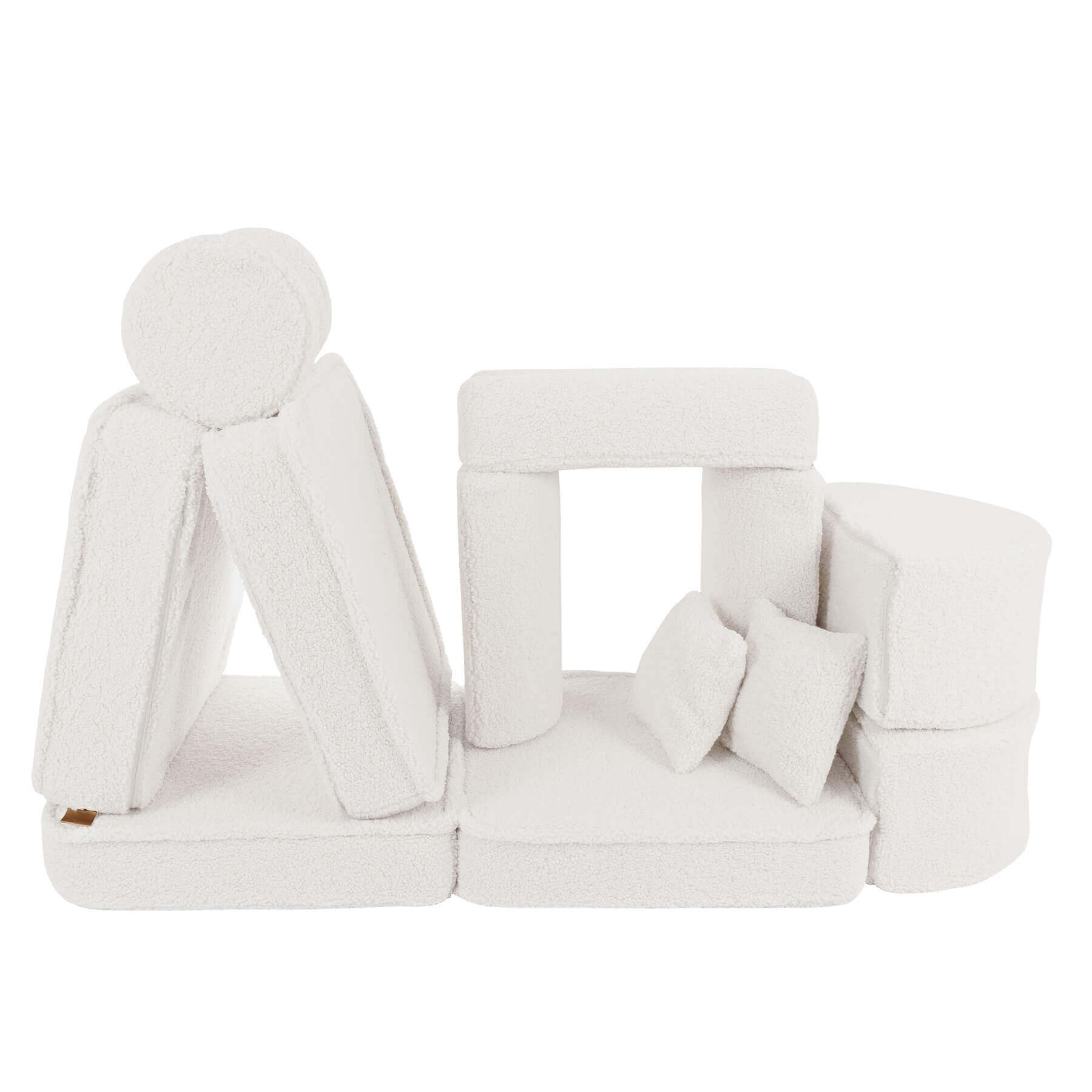 Vaikiška Minkšta Modulinė Sofa-Lova Teddy Bear Pocket, Kreminė – 3 Dydžiai Modulinės sofos