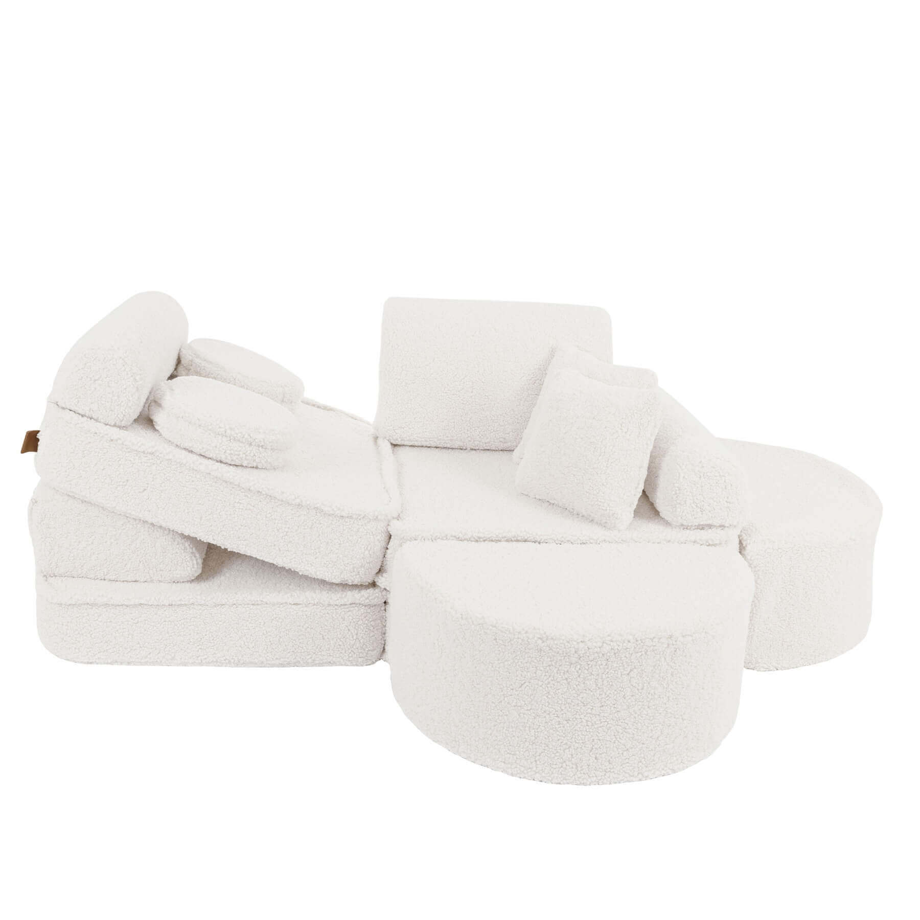 Vaikiška Minkšta Modulinė Sofa-Lova Teddy Bear Pocket, Kreminė – 3 Dydžiai Modulinės sofos
