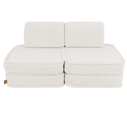 Vaikiška Minkšta Modulinė Sofa-Lova Teddy Bear Pocket, Kreminė – 3 Dydžiai Modulinės sofos Basic