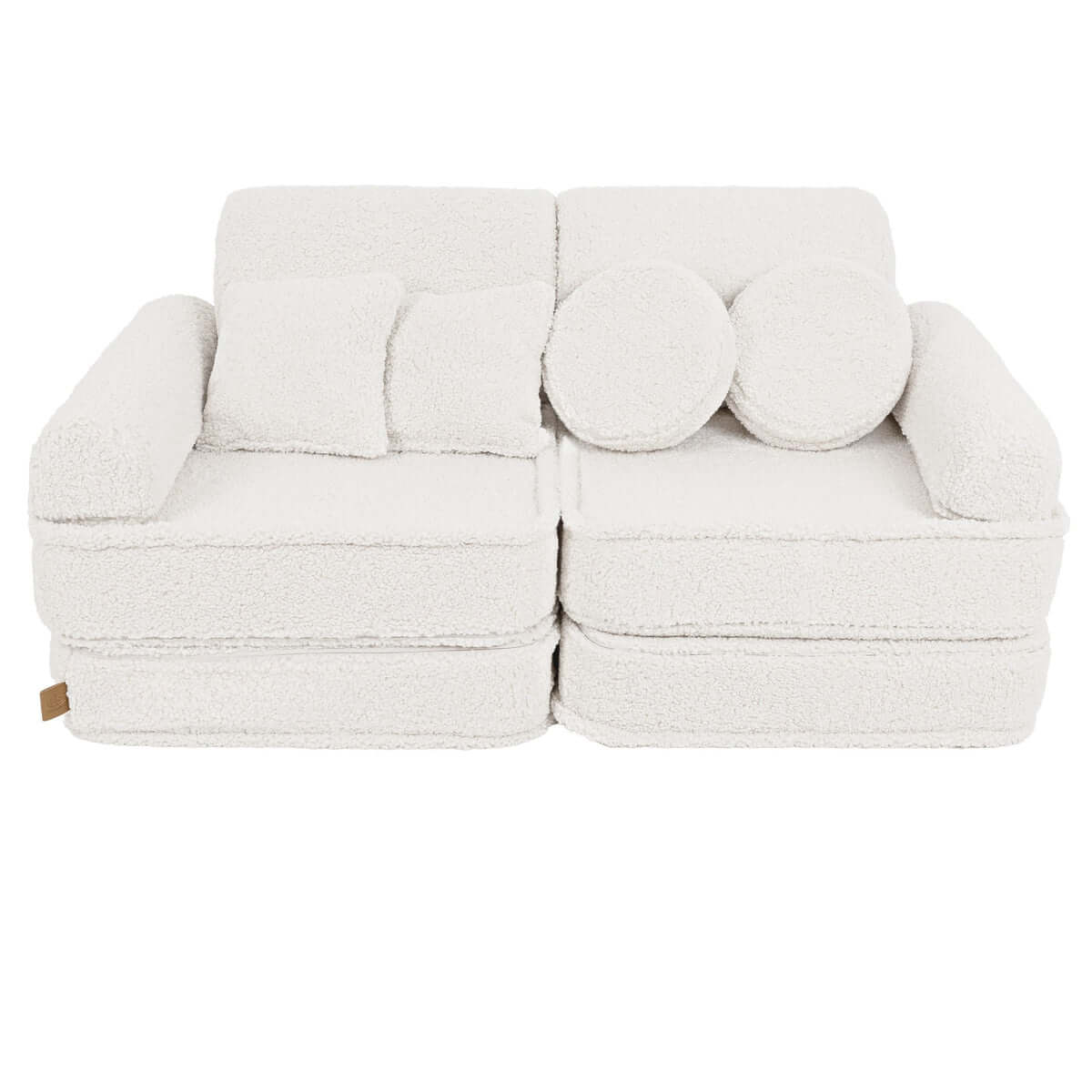 Vaikiška Minkšta Modulinė Sofa-Lova Teddy Bear Pocket, Kreminė – 3 Dydžiai Modulinės sofos Plus